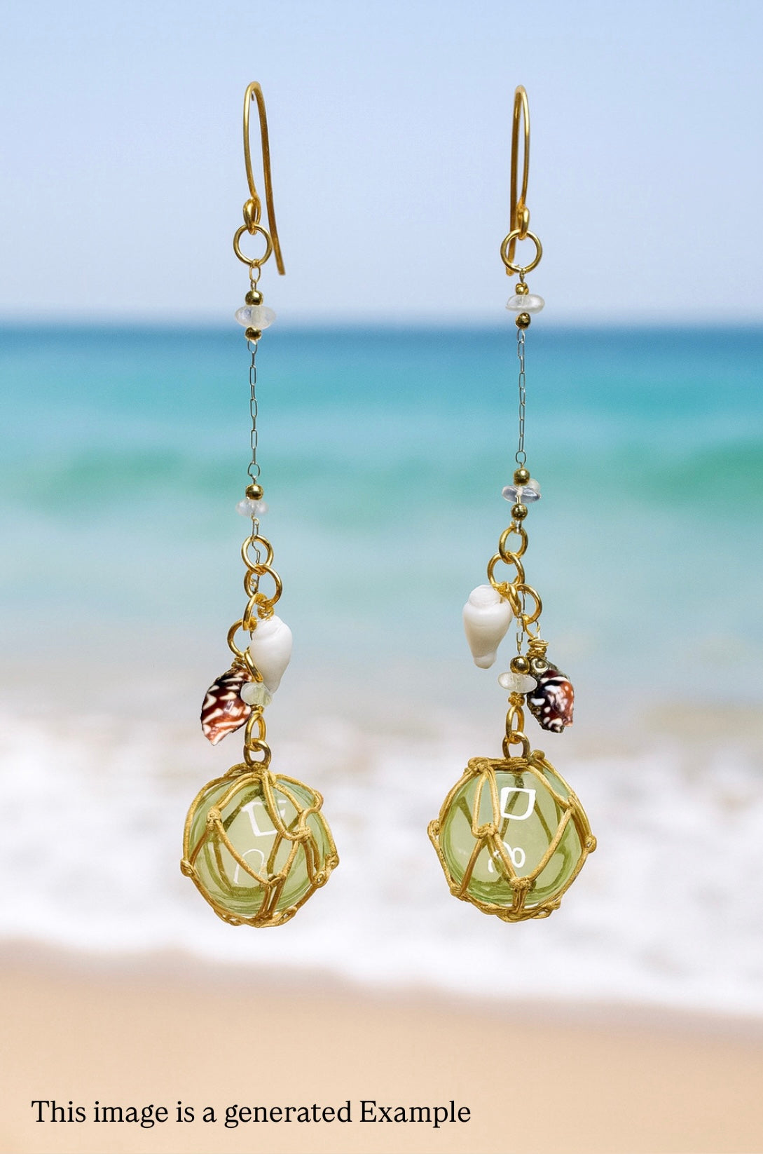 Glass Float Fishing Earrings