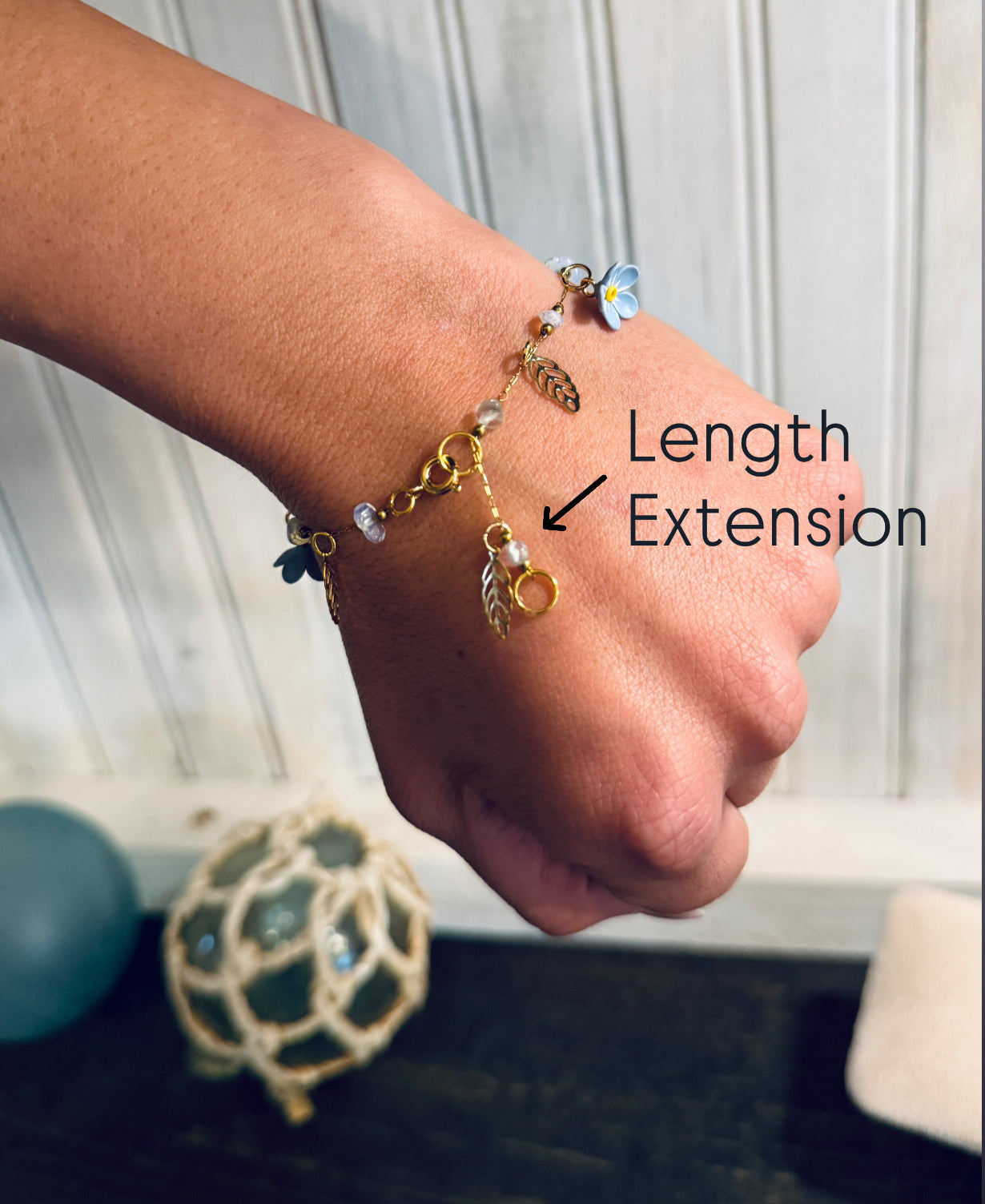 Gold Forget Me Not Charm Bracelet