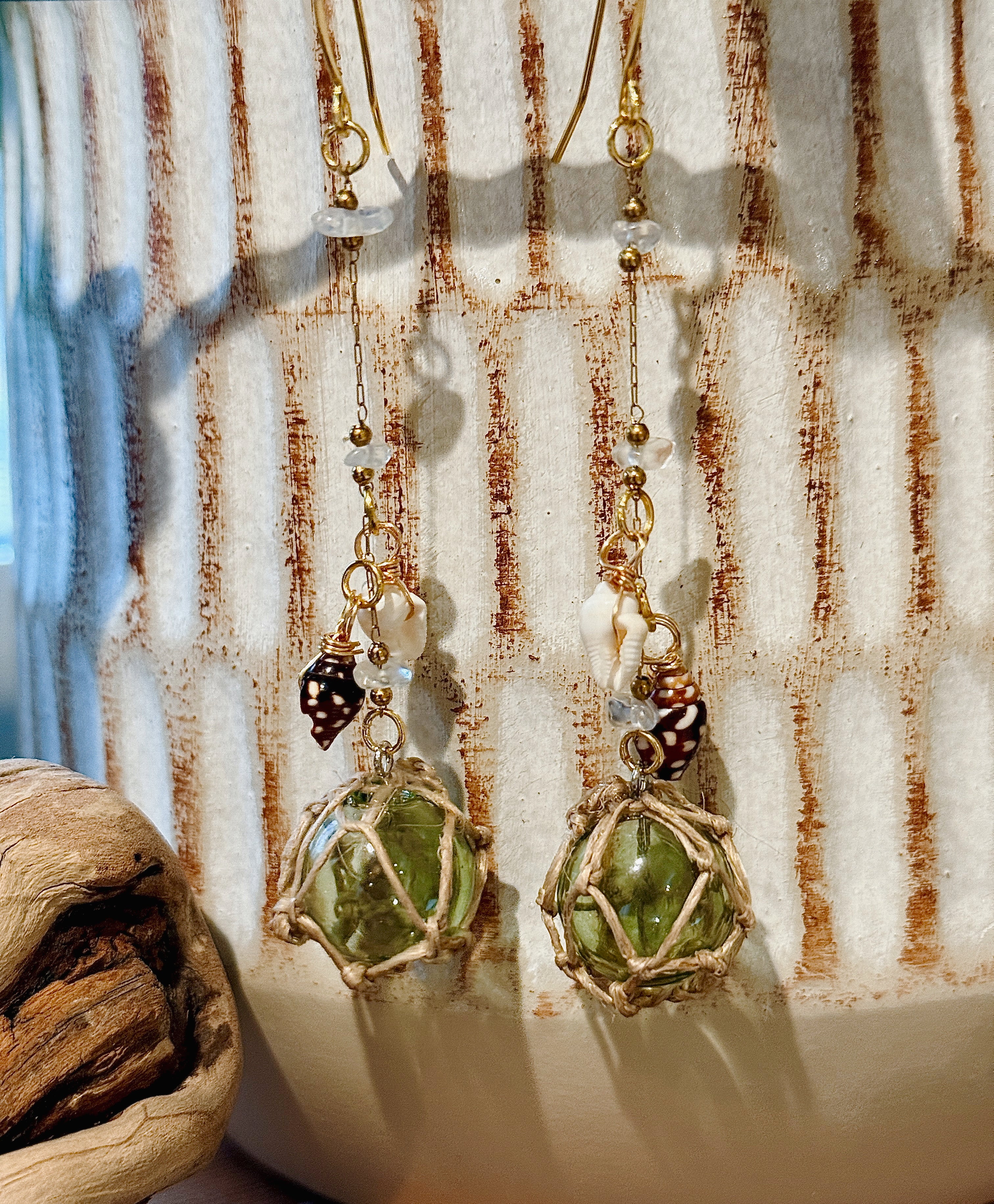 Glass Float Fishing Earrings