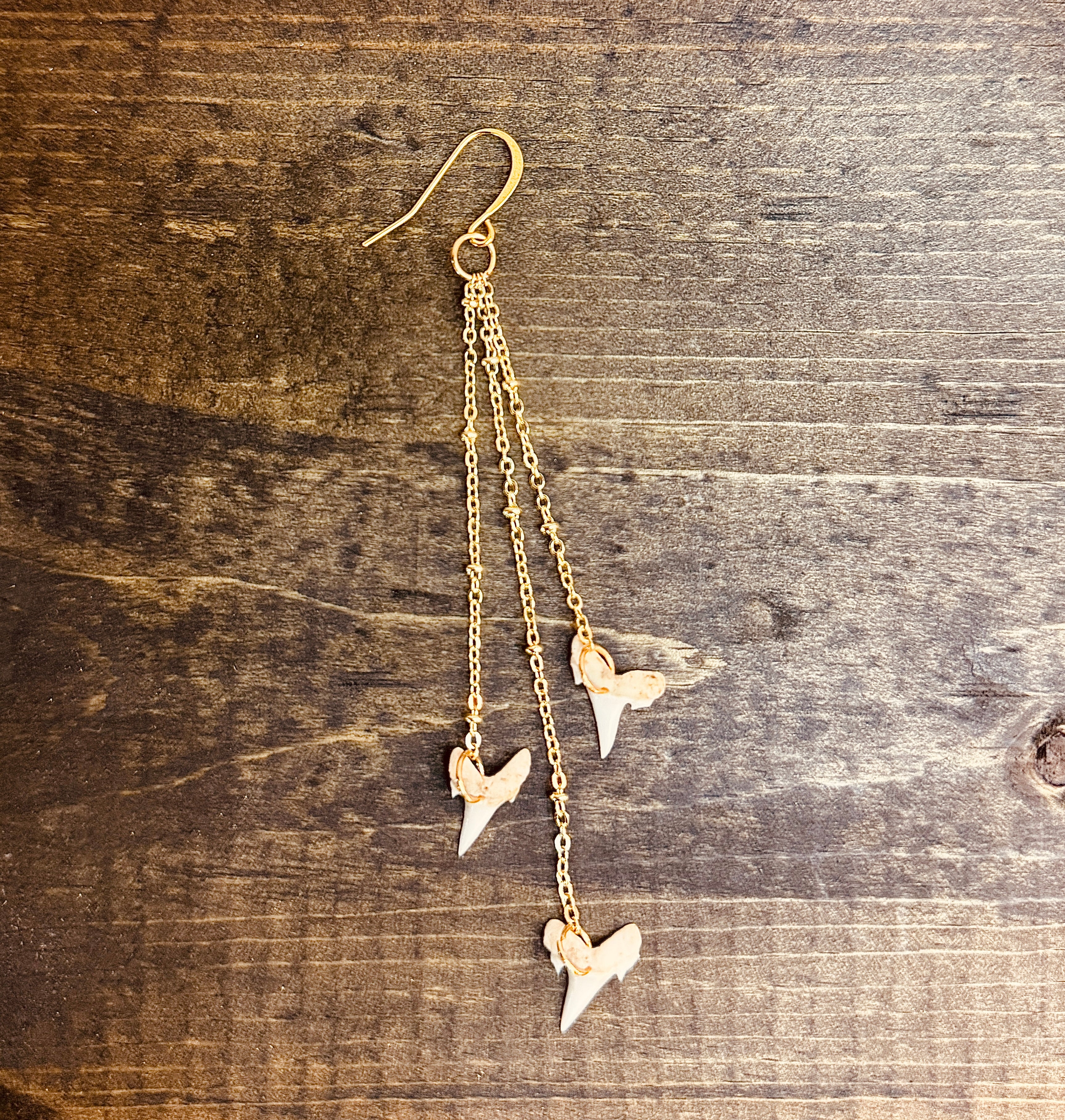 Salmon Shark Tooth Earrings