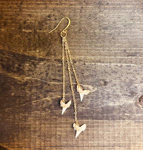 Salmon Shark Tooth Earrings