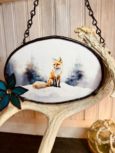 Winter Fox Antler Print