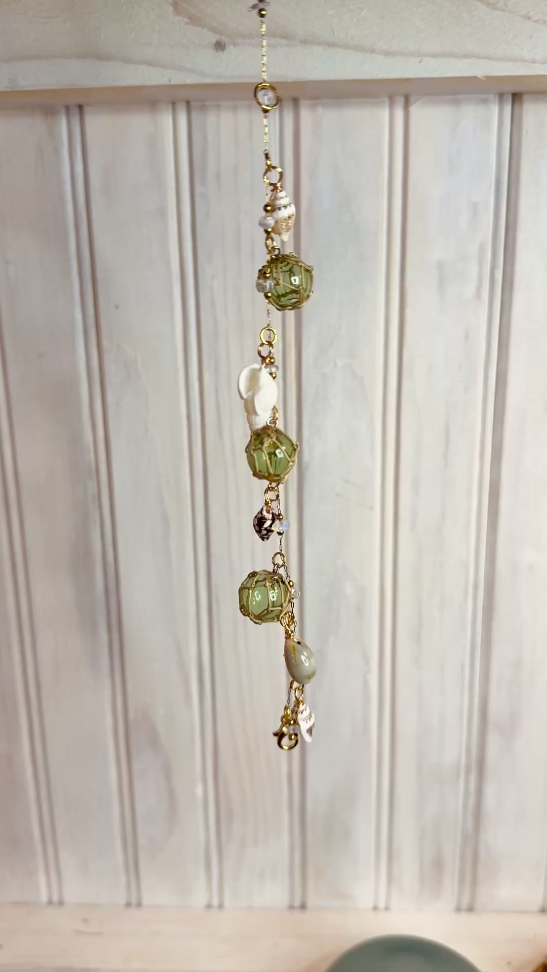 Glass Float Shell Charm Bracelet