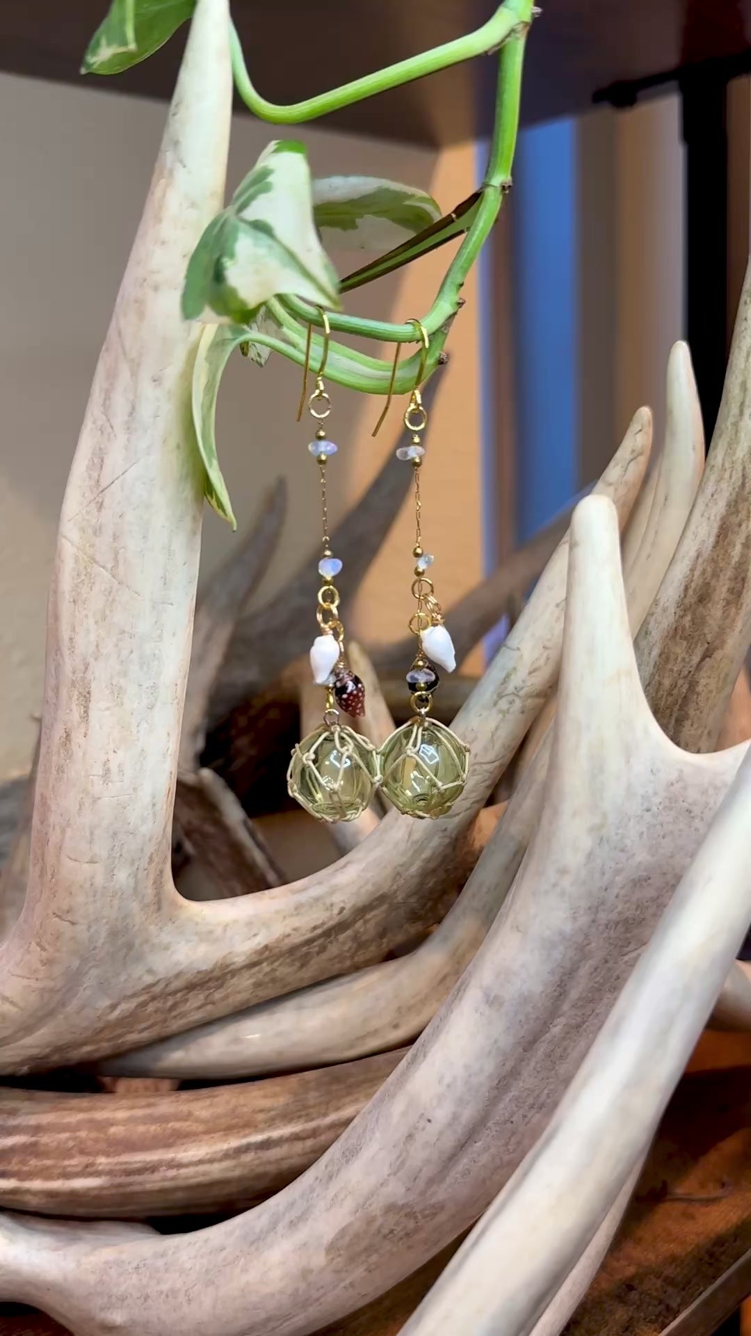 Glass Float Fishing Earrings